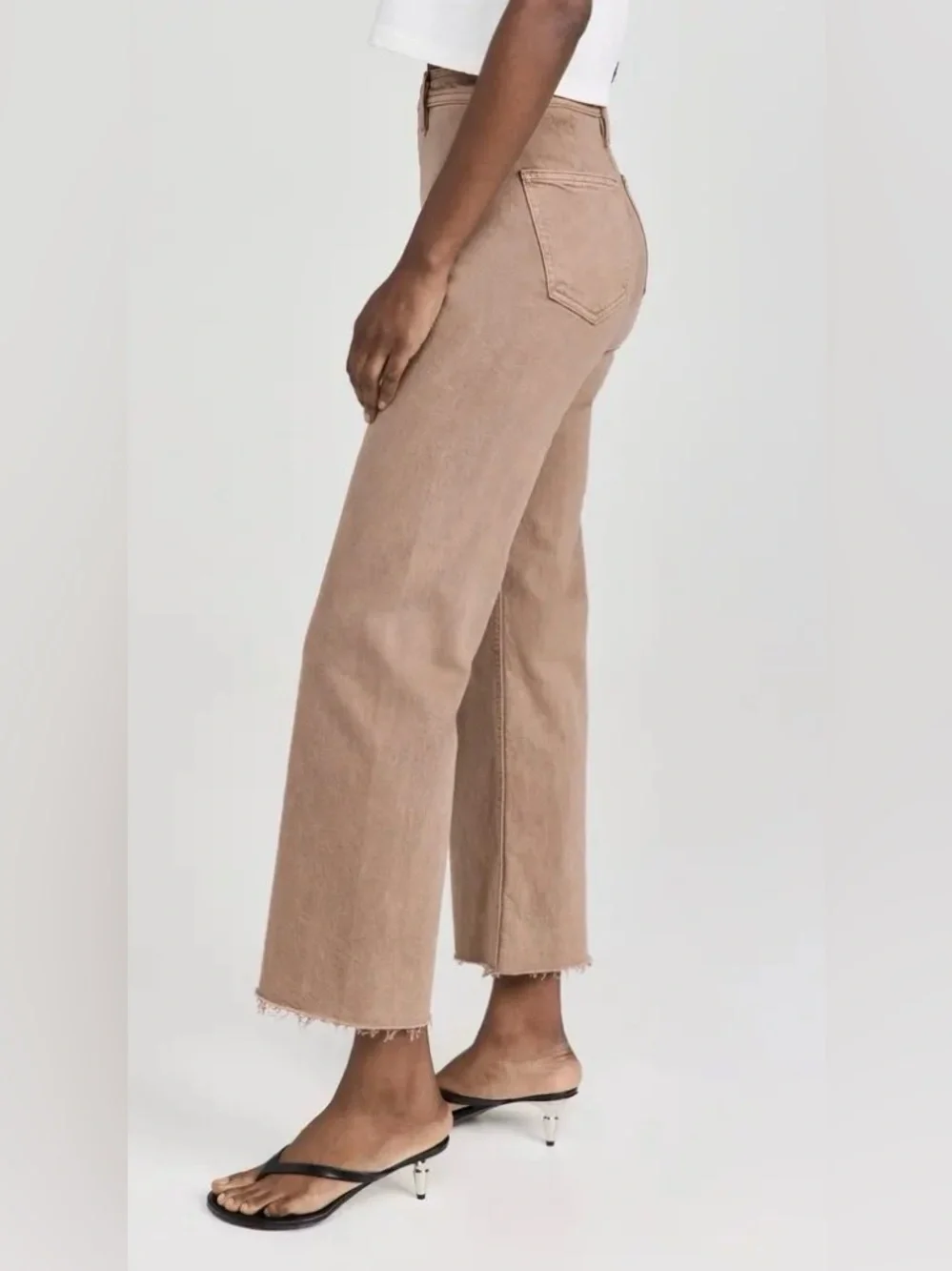 Pistola Penny Vrop High-Rise Wide Leg Jeans in Taupe
